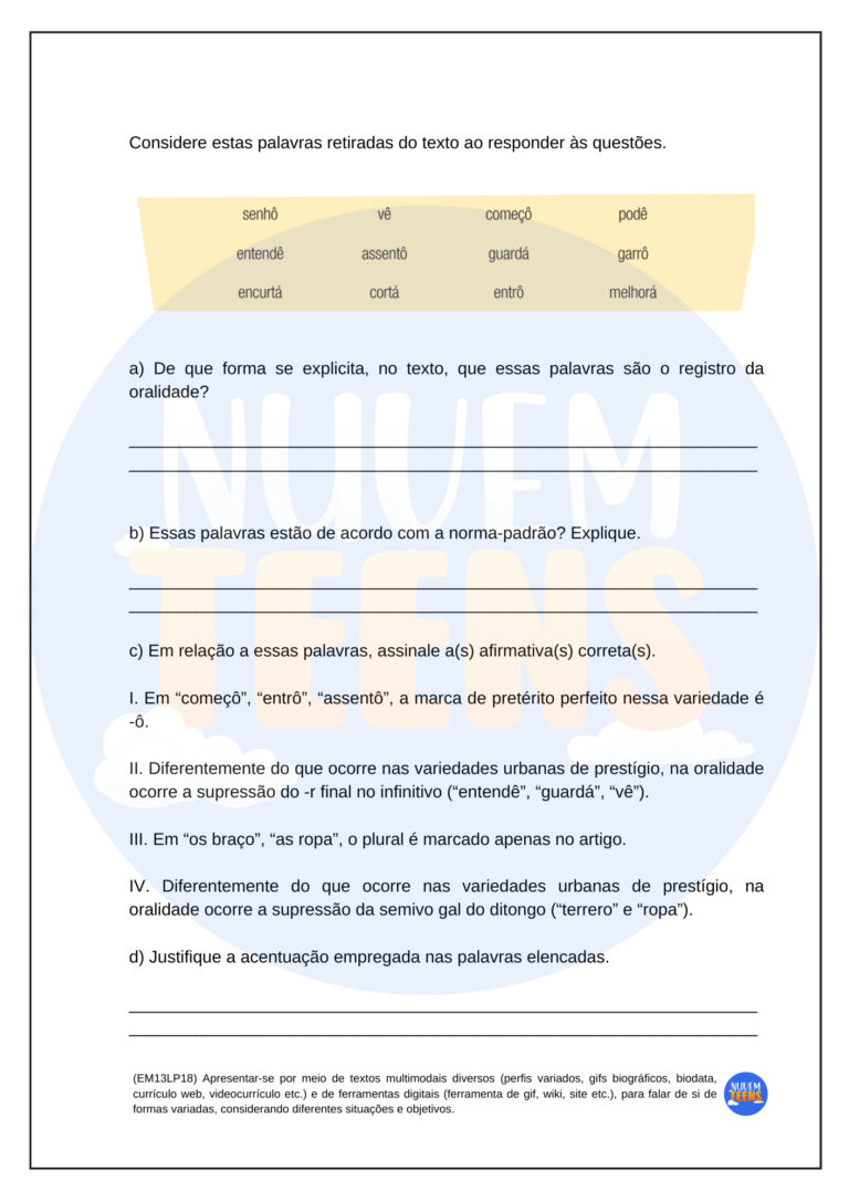 PORT ATV 4 - 3º ANO - ACENTUAÇÃO GRÁFICA
