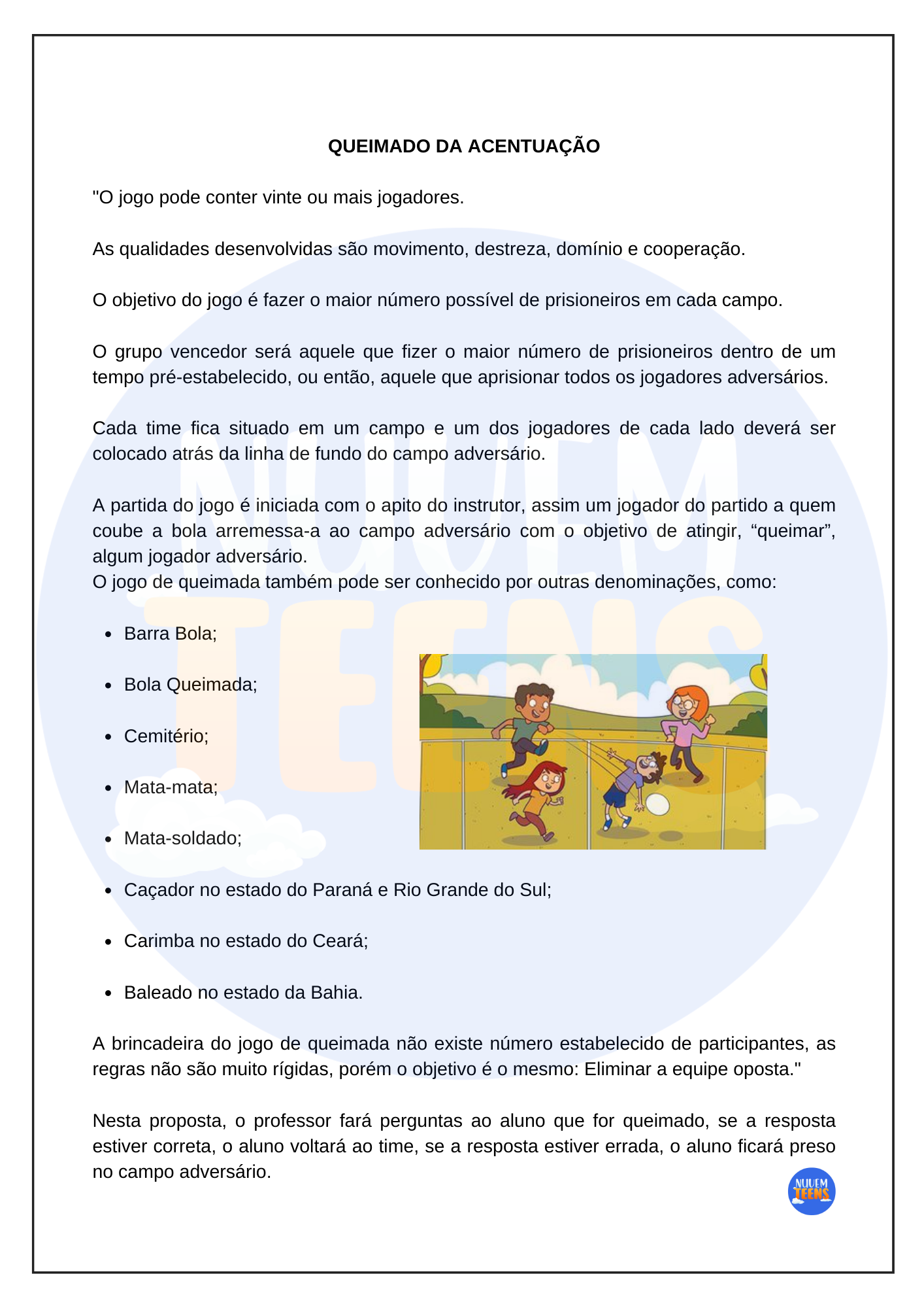 Queimada, PDF, Jogos com bola